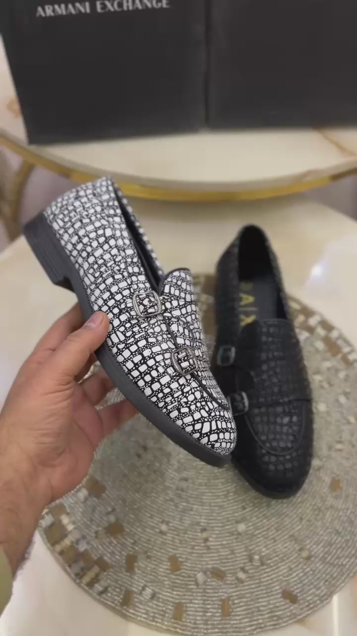 ARMANI EXCHANGE SILVER LOAFERS