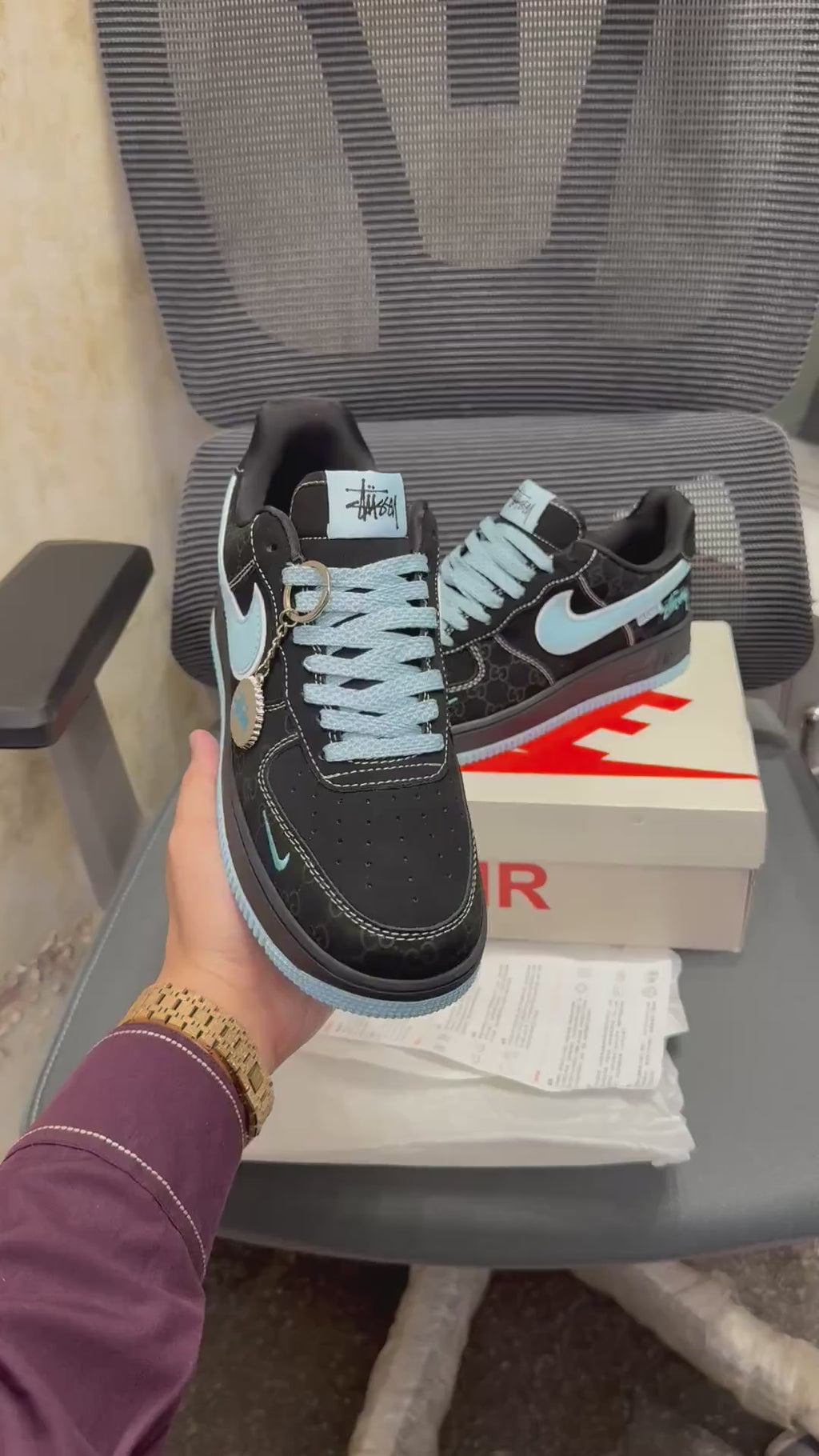Nike AirForce 1 X Gucci GG Blue 2025