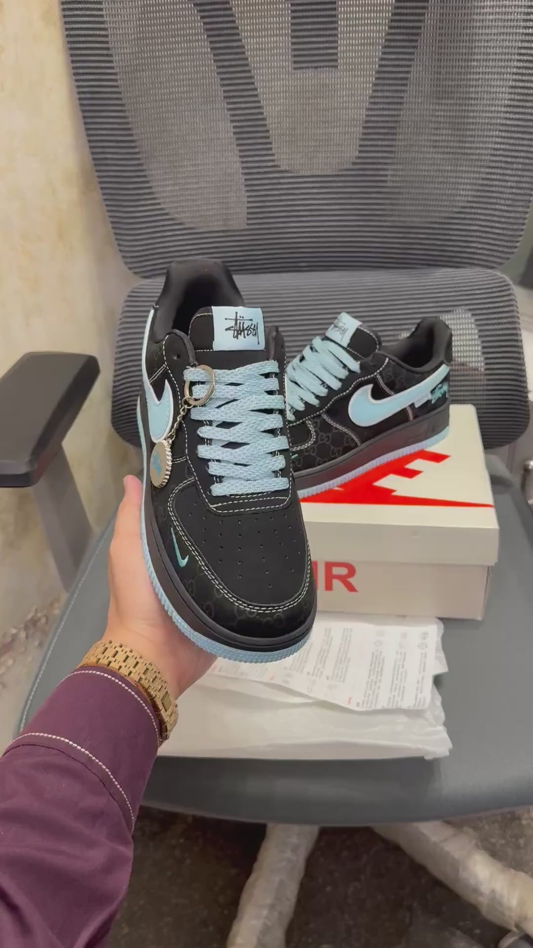 Nike AirForce 1 X Gucci GG Blue 2025