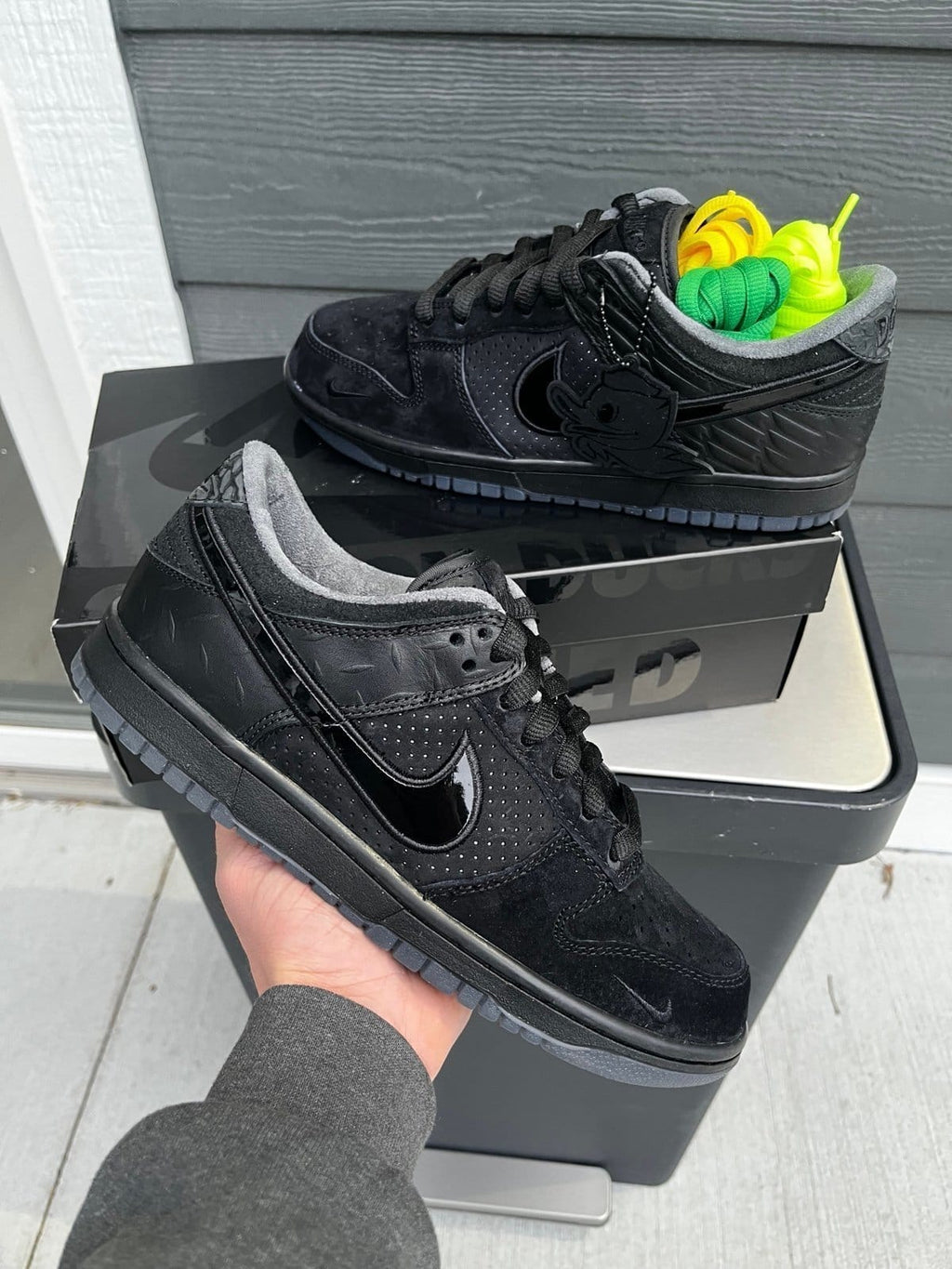 NIKE SB DUNK LOW "DUCK OF THE FEATHER BLACK UNIVERSITY"