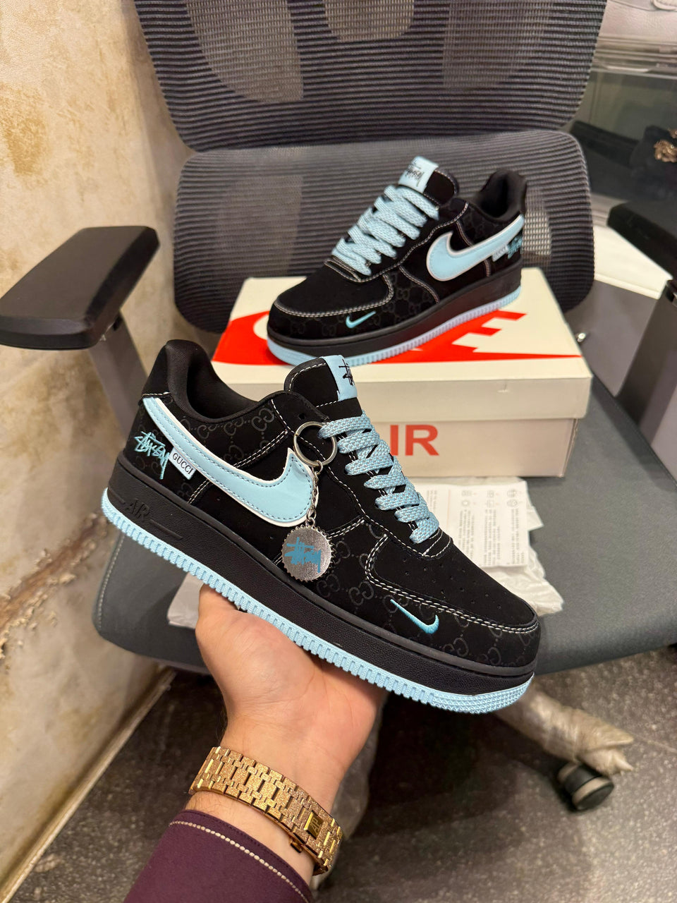 Nike AirForce 1 X Gucci GG Blue 2025